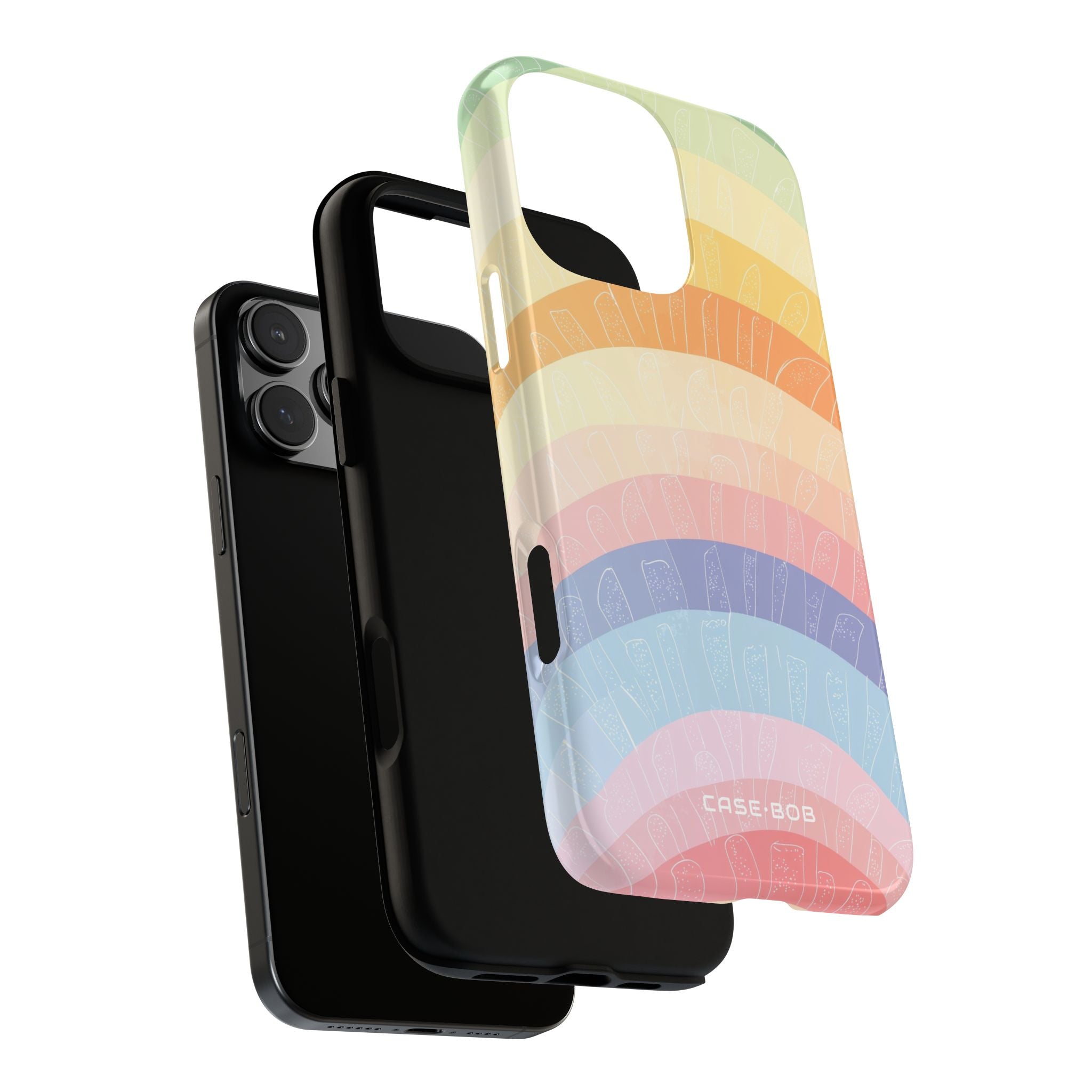 Pastel Rainbow Bands iPhone 16 Pro Max Case - Tough