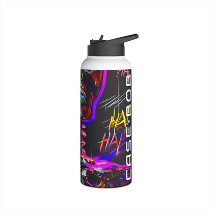 Neon Skeleton Laughter - Stainless Steel Water Bottle