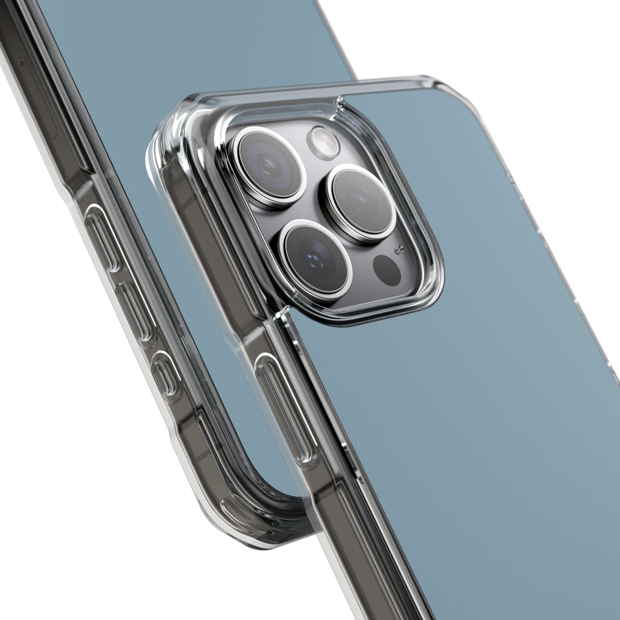 Pewter Blue - Clear Impact Case for iPhone