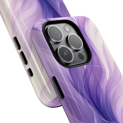 Purple Ribbon Waves iPhone 15 Pro Case - Tough+