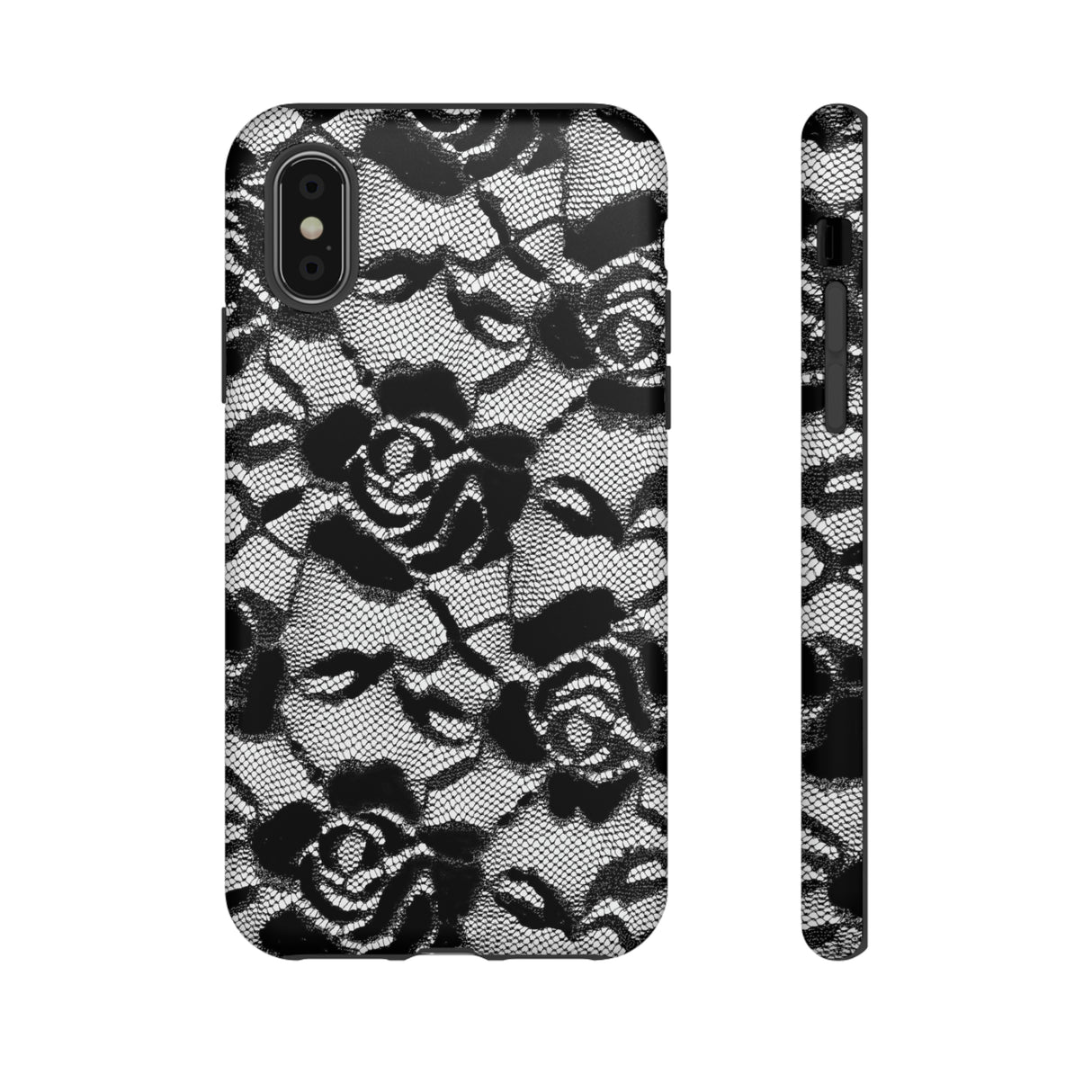 Black Rose Lace Gothic Flower - Protective Phone Case