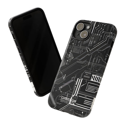 Futuristisch Circuit Raster iPhone 15 - Tough