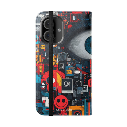 Blue Gaze Mosaic - iPhone 16  Case - Wallet