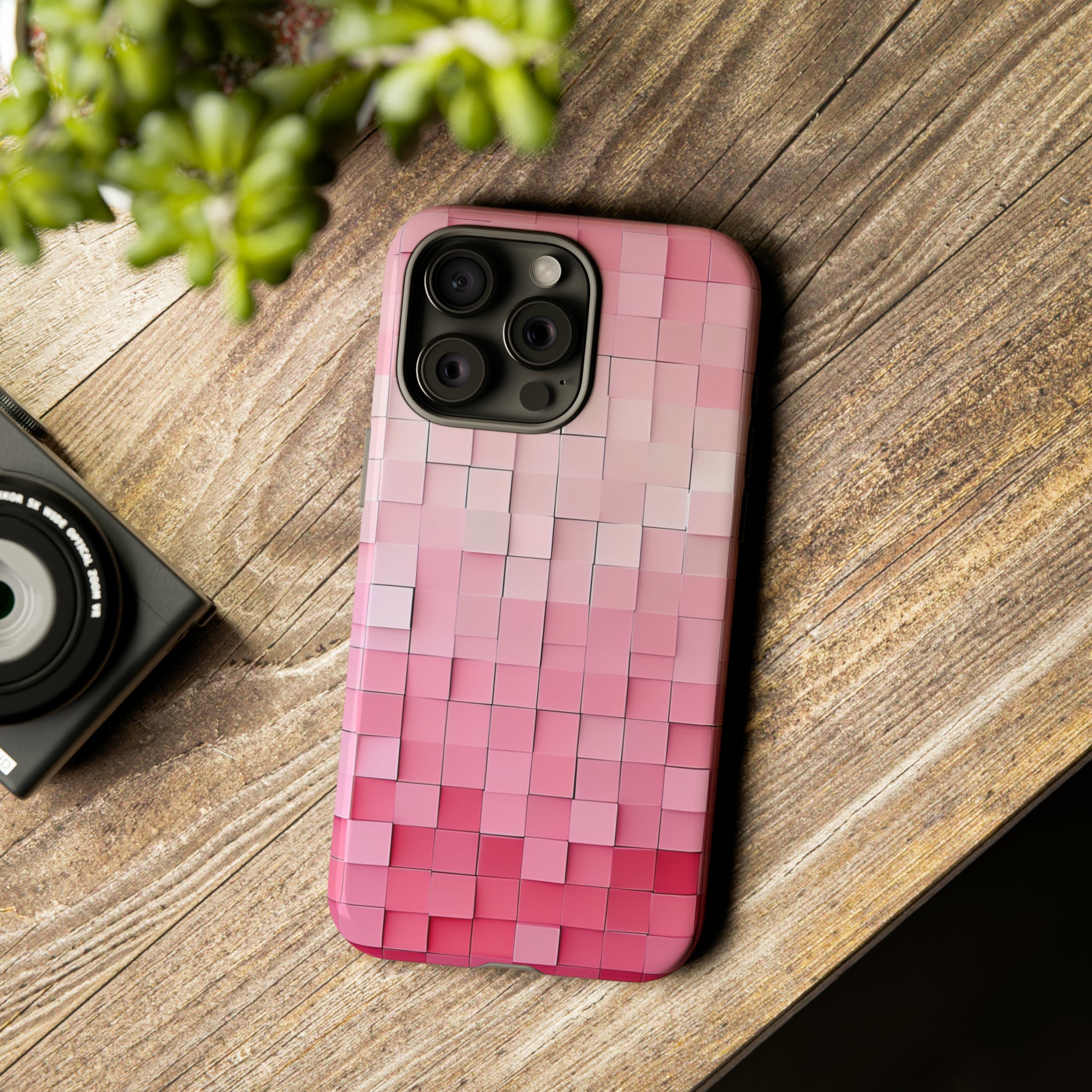 Pink Gradient Mosaic - Protective Phone Case