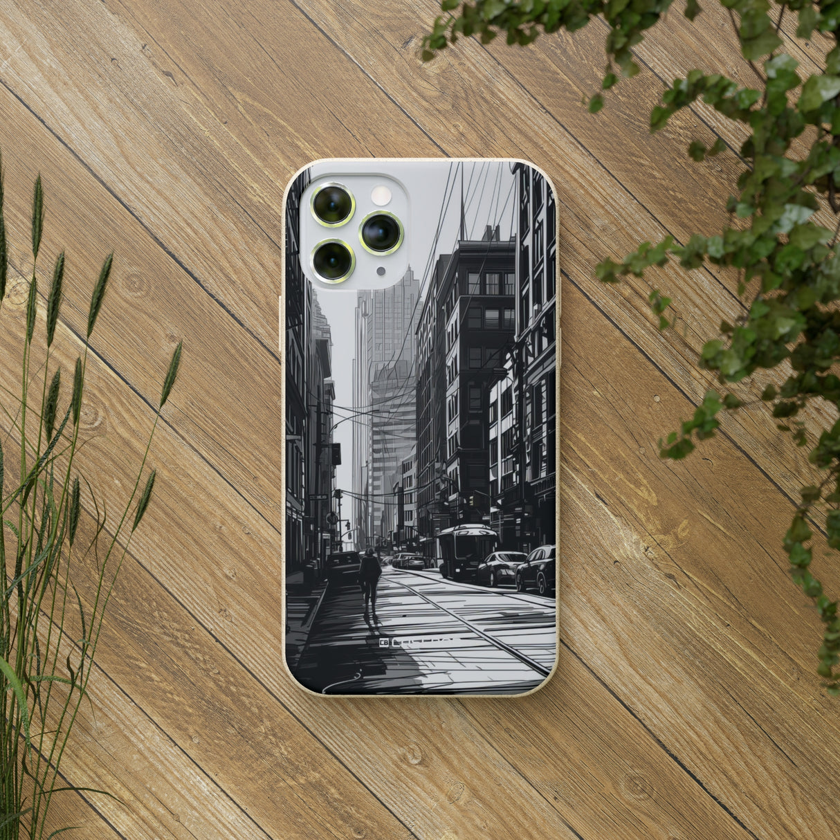 Noir Urban Serenity | Biodegradable Phone Case