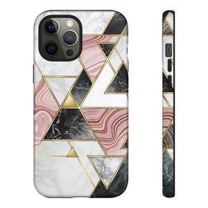 White Pink Mosaic - Protective Phone Case