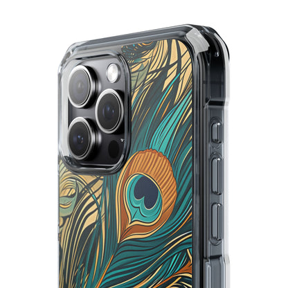 Art Nouveau Peacock Elegance iPhone 15 - Clear Impact Phone Case