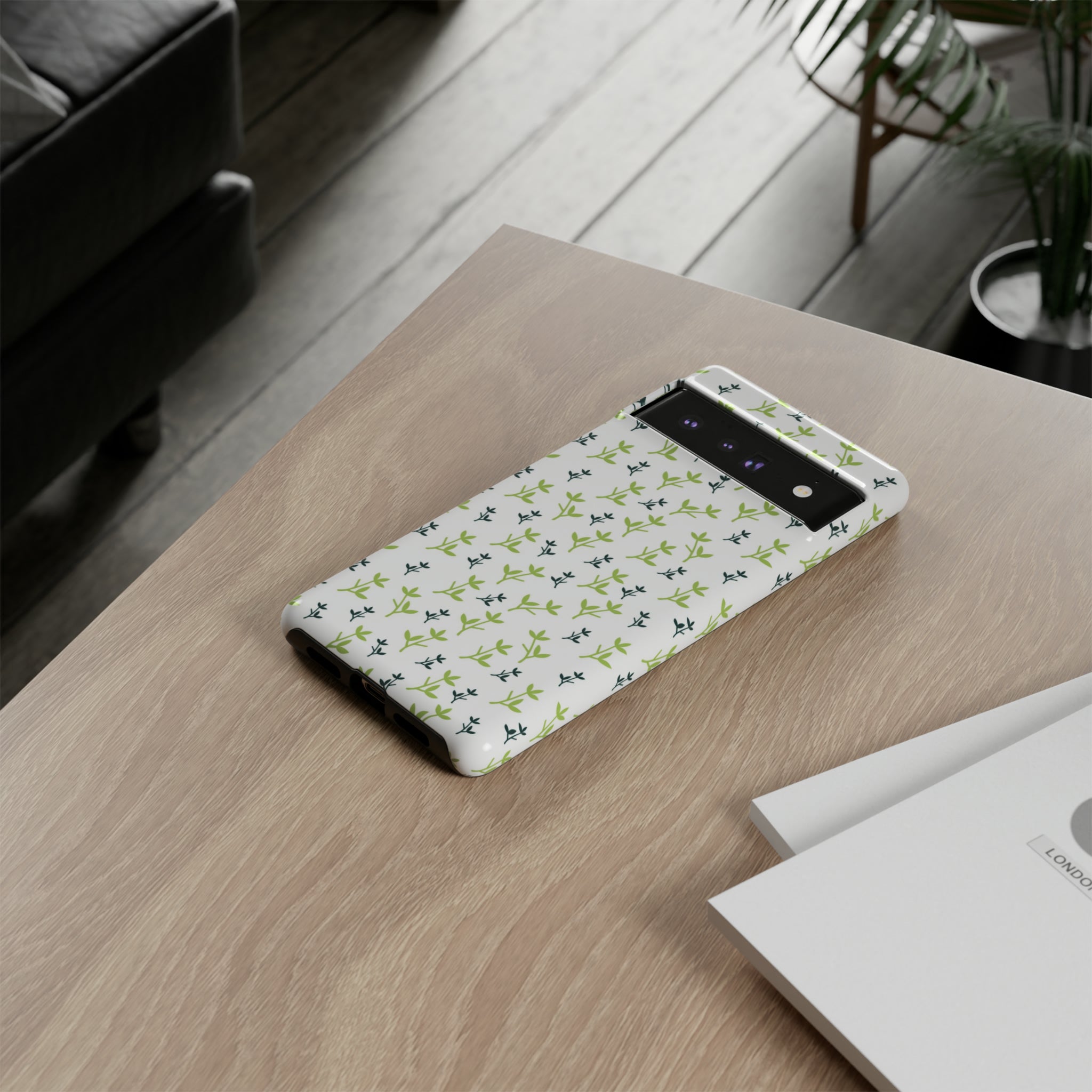 White Flower Pattern - Protective Phone Case