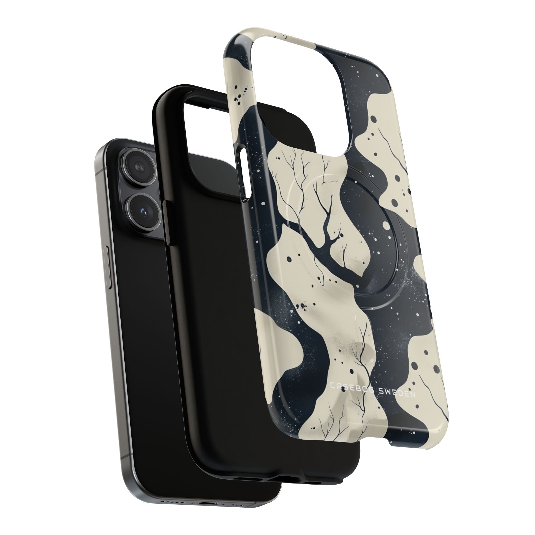 Organic Fluid Silhouettes with Cosmic Depth iPhone 15  Tough+ Phone Case