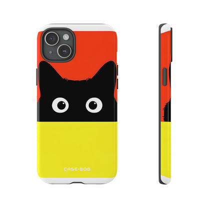 Peekaboo Cat Crimson iPhone 15 Plus Case - Tough