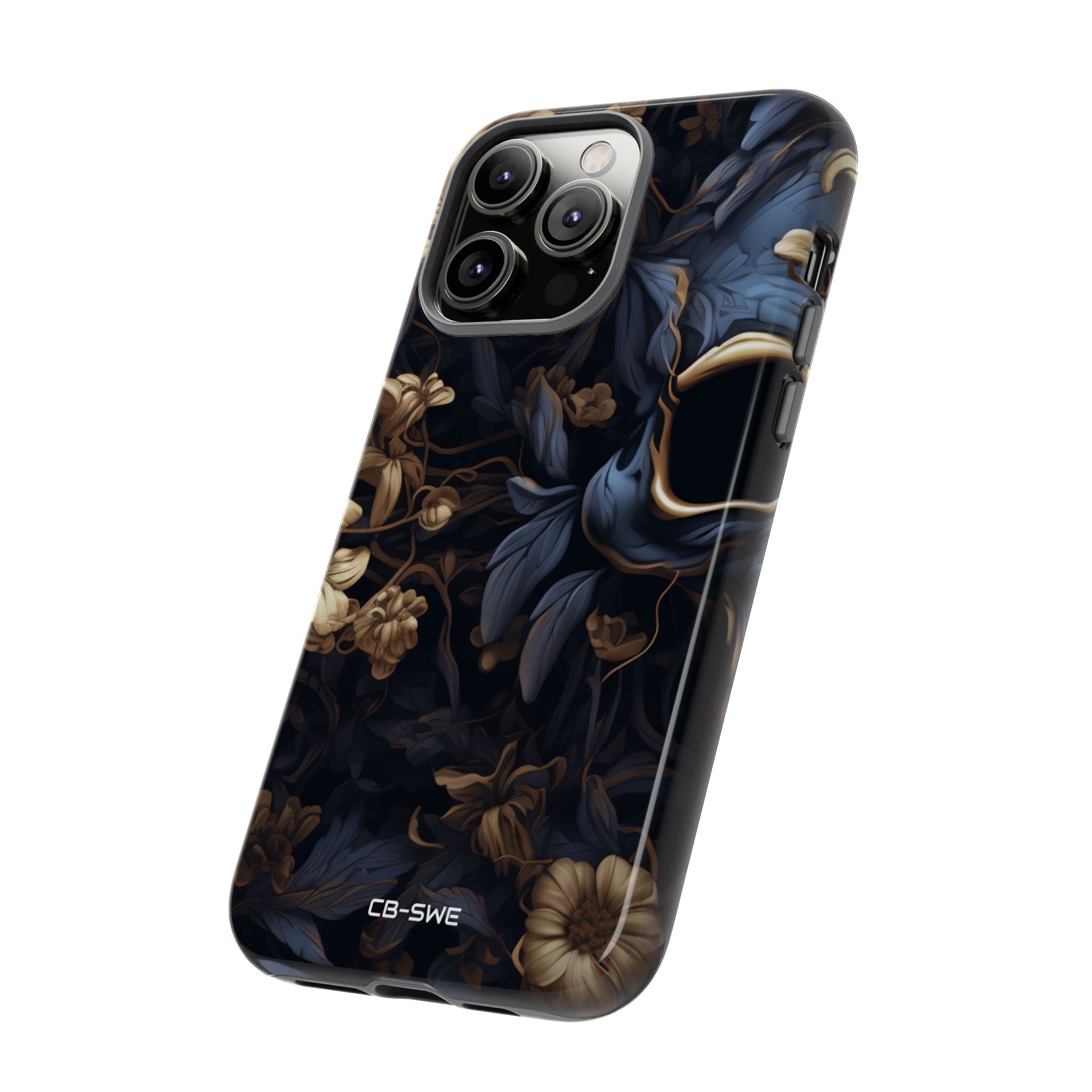 Gothic Floral Skull - iPhone Case