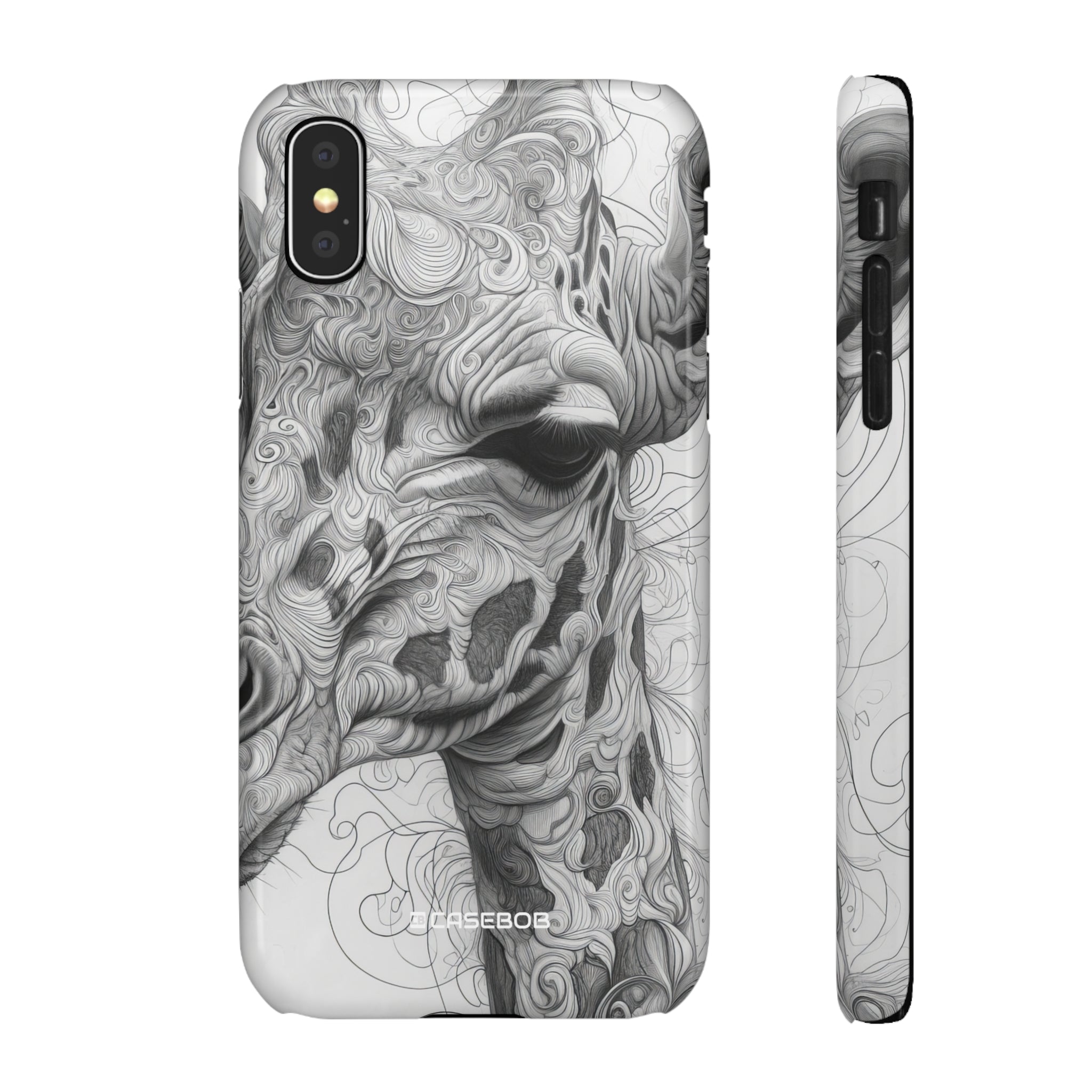 Monochrome Giraffe | Slim Phone Case for iPhone