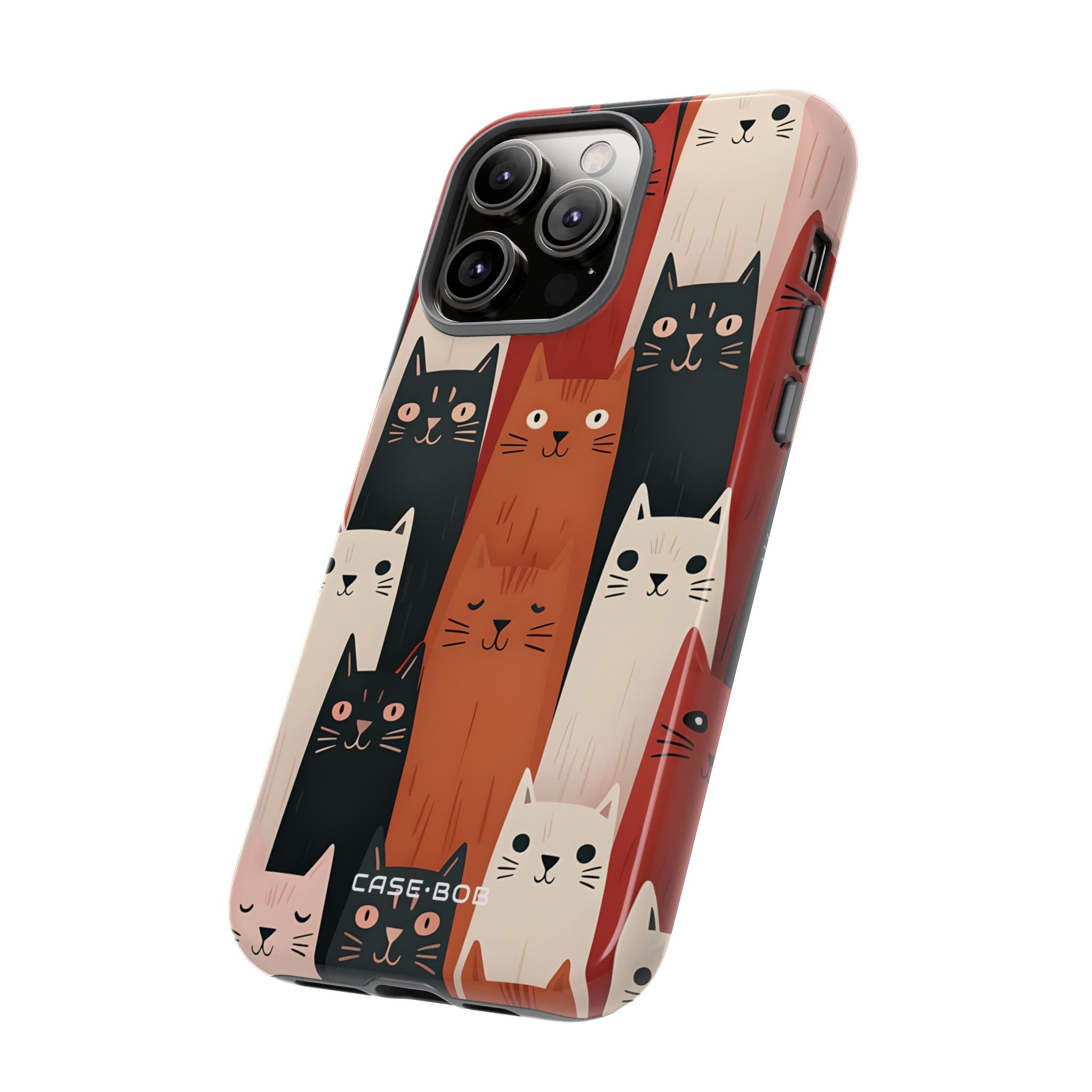 Elongated Cats Black iPhone 14 Pro Max Case - Tough