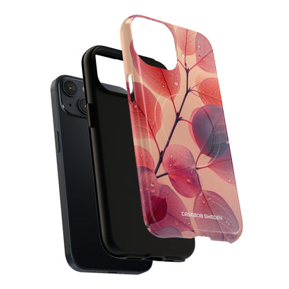 Pink Serenity Leaf Design - Tough + MagSafe® iPhone 14 Phone Case