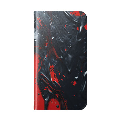 Glossy Black Face - iPhone 15 Plus Case - Wallet