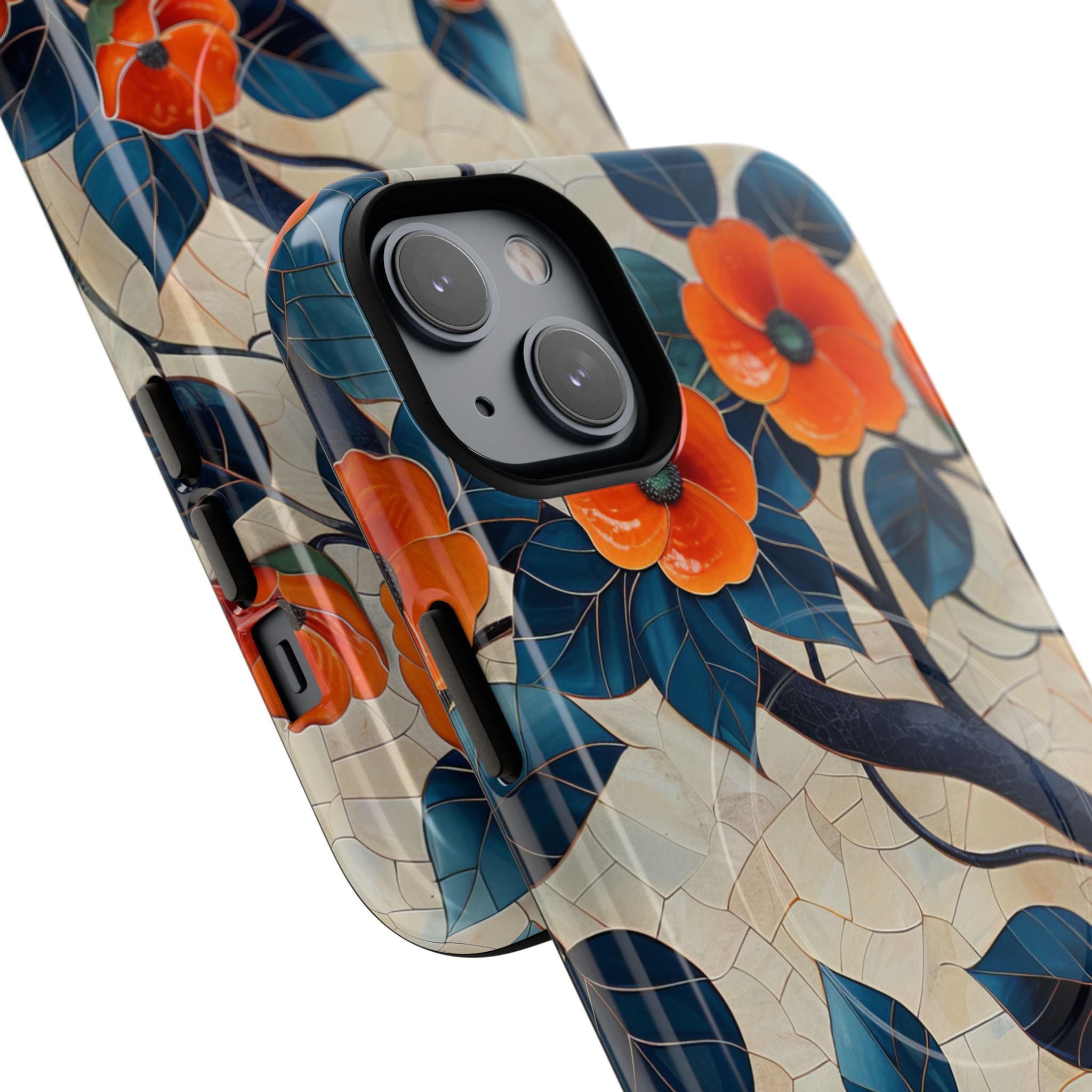 Orange Blossoms Mosaic Harmony iPhone 14 | Tough+ Phone Case