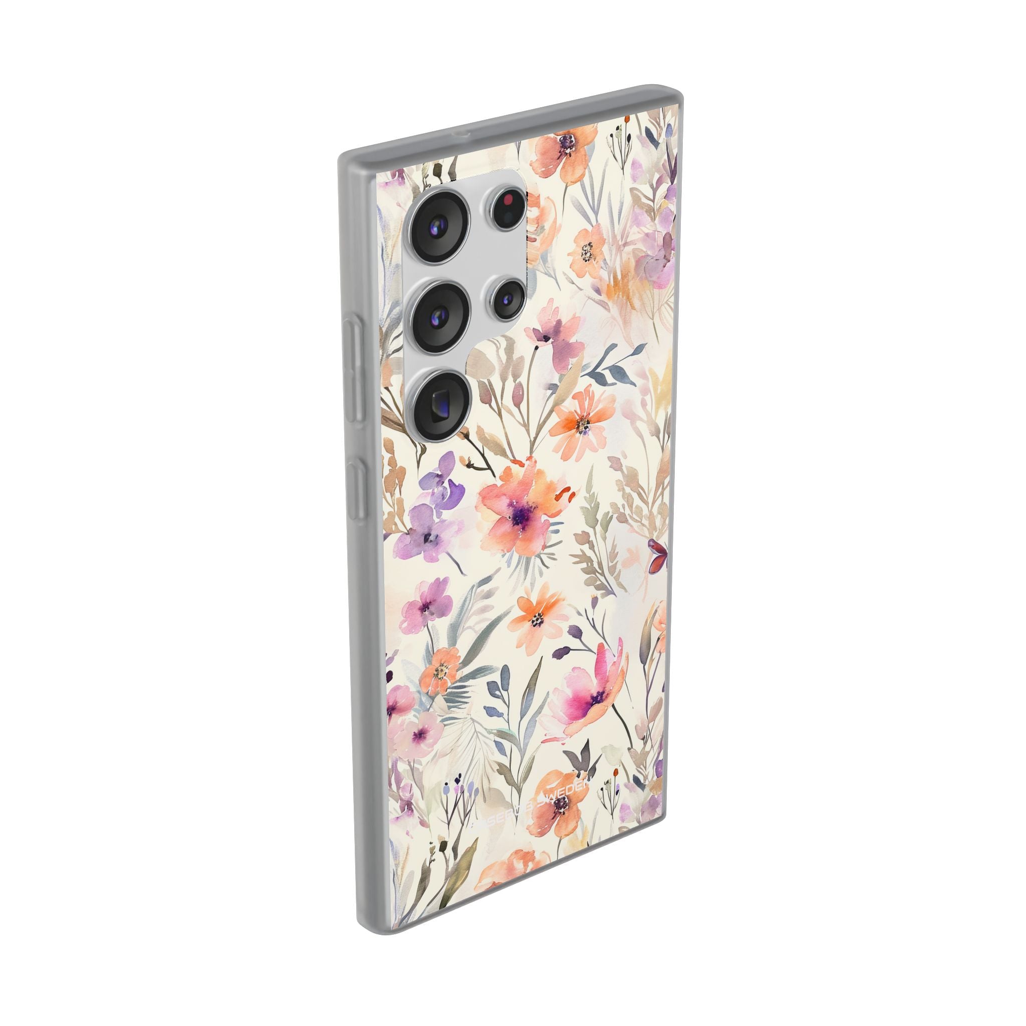 Soft Pink Floral Watercolor Design - Flexi Samsung S23 Phone Case