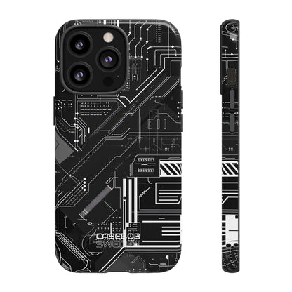 Futuristic Circuit Grid iPhone 13 - Tough