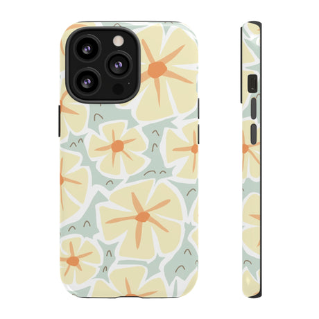 Pastel Yellow Happy Flower iPhone Case (Protective) iPhone 13 Pro Glossy Phone Case