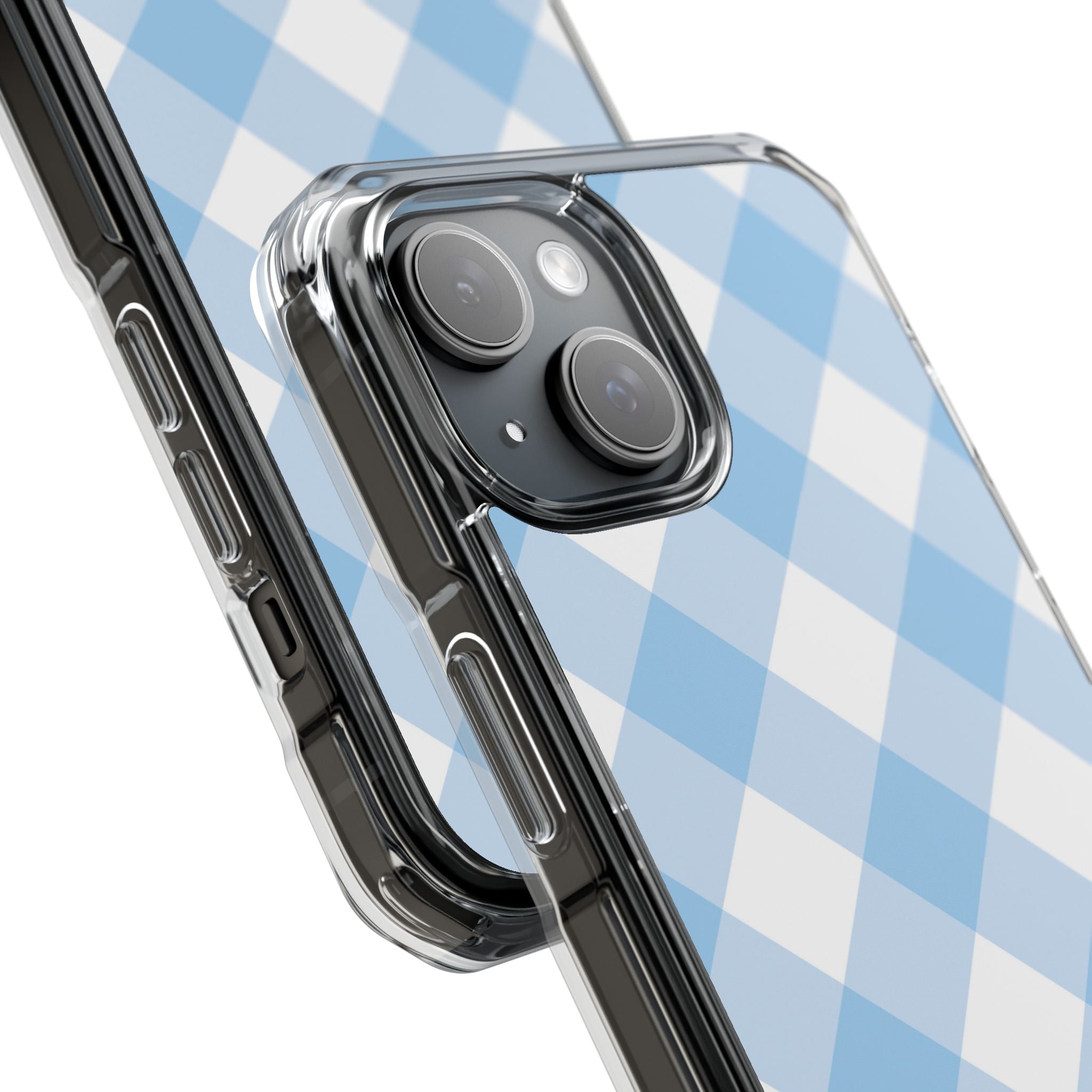 Soft Blue Gingham Elegance iPhone Case - Impact