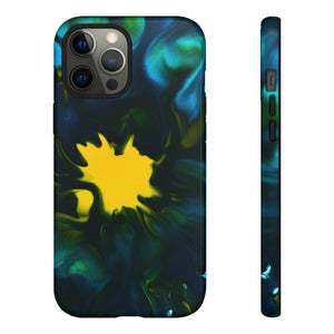 Yellow Spot Ink Art - Protective Phone Case