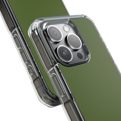 Dark Olive Green iPhone 15 - Clear Impact Phone Case