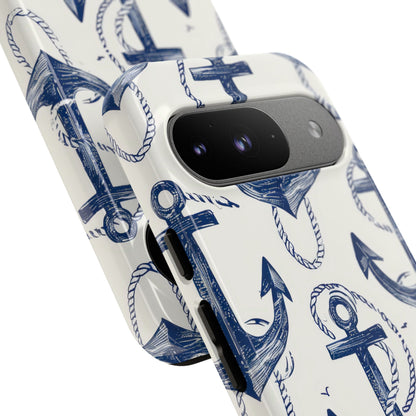 Navy Anchor Loop Google Pixel 9 Case - Tough