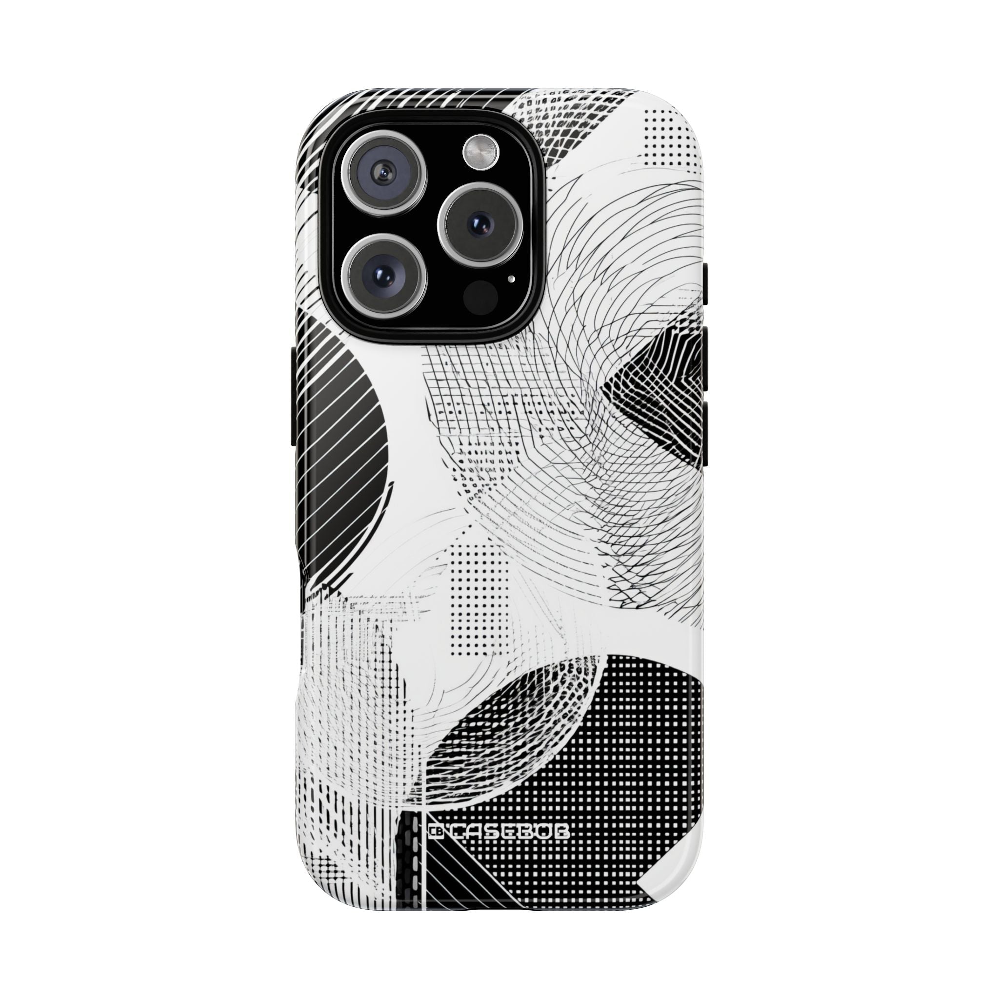 Monochrome Geometric Dance - for iPhone 16