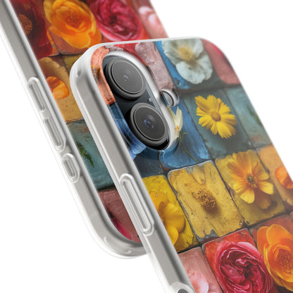 Vibrant Floral Tiles - Flexi iPhone 16 Phone Case