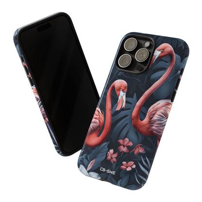 Flamingos Embrace Nature - iPhone Case