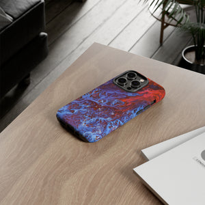 Blue Lava Ink Art iPhone Case (Protective) Phone Case