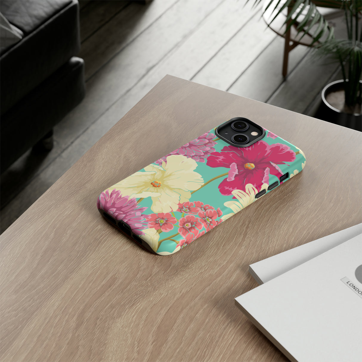 Colorful flowers in watercolor iPhone case (Protective) - Protective Phone Case