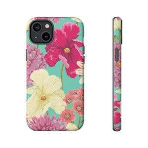 Colorful flowers in watercolor iPhone case (Protective) - Protective Phone Case