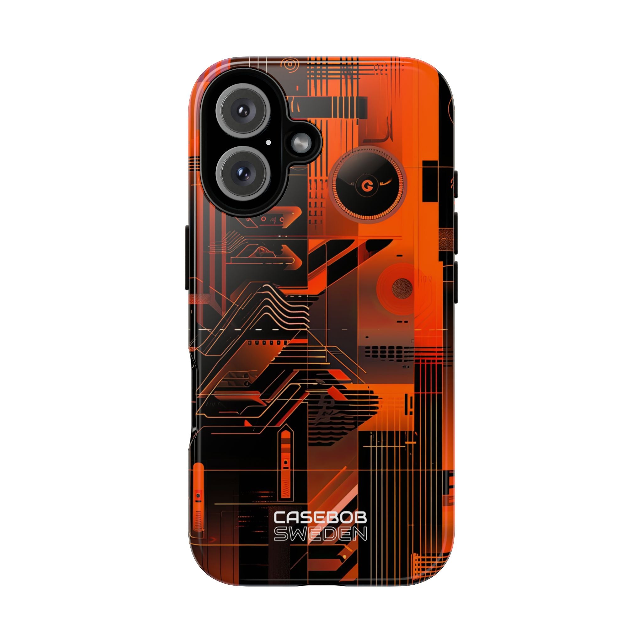 Orange Circuit Dreams iPhone 16 - Tough
