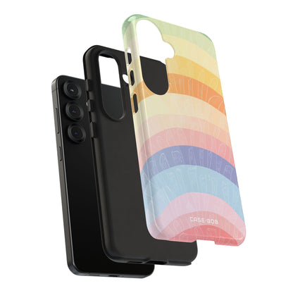 Pastel Rainbow Bands Samsung S25 Case - Tough