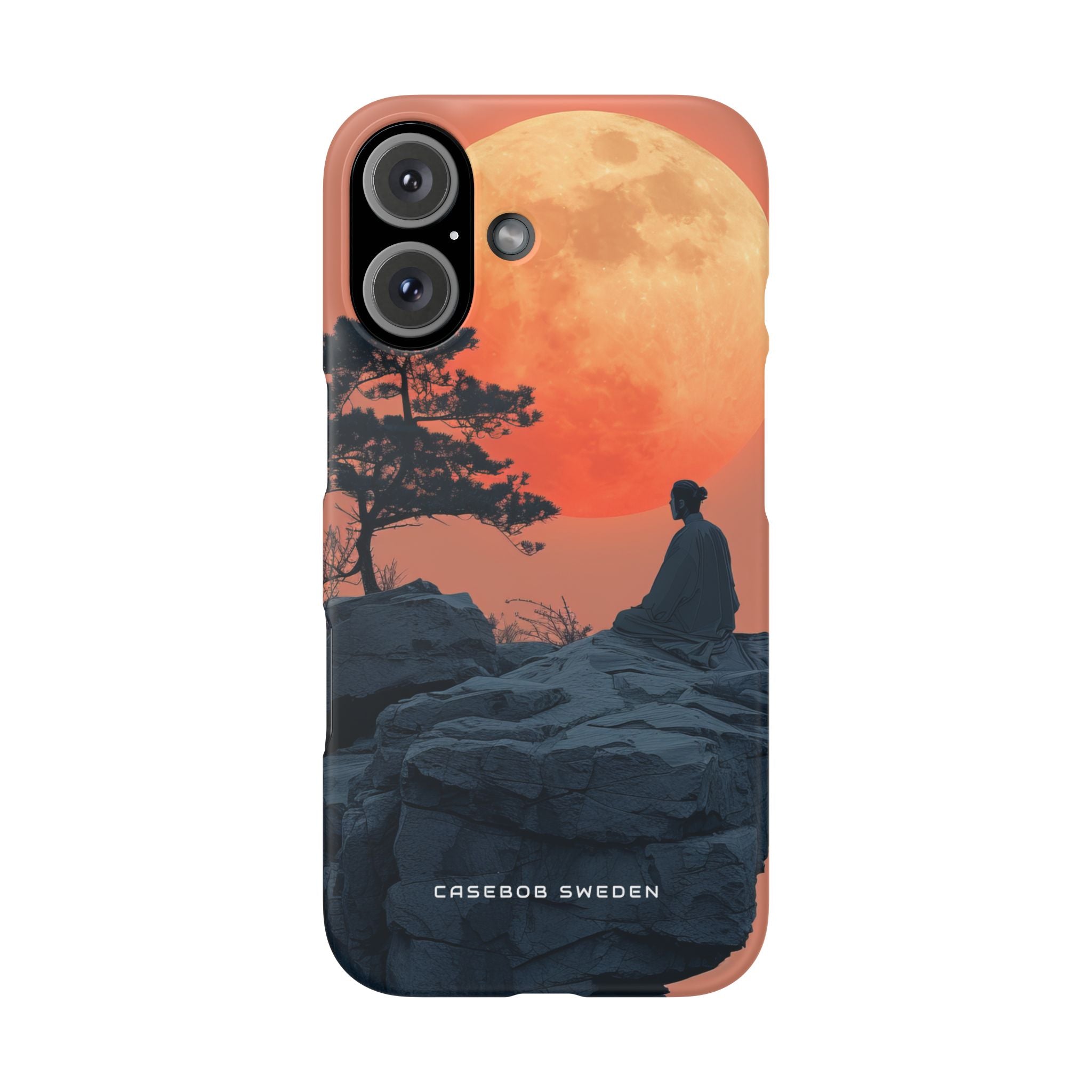 Zen Tranquility Under a Red Moon iPhone 16 - Slim Phone Case