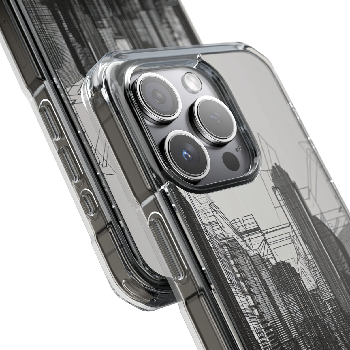 Urban Wireframe - Phone Case for iPhone (Clear Impact - Magnetic)