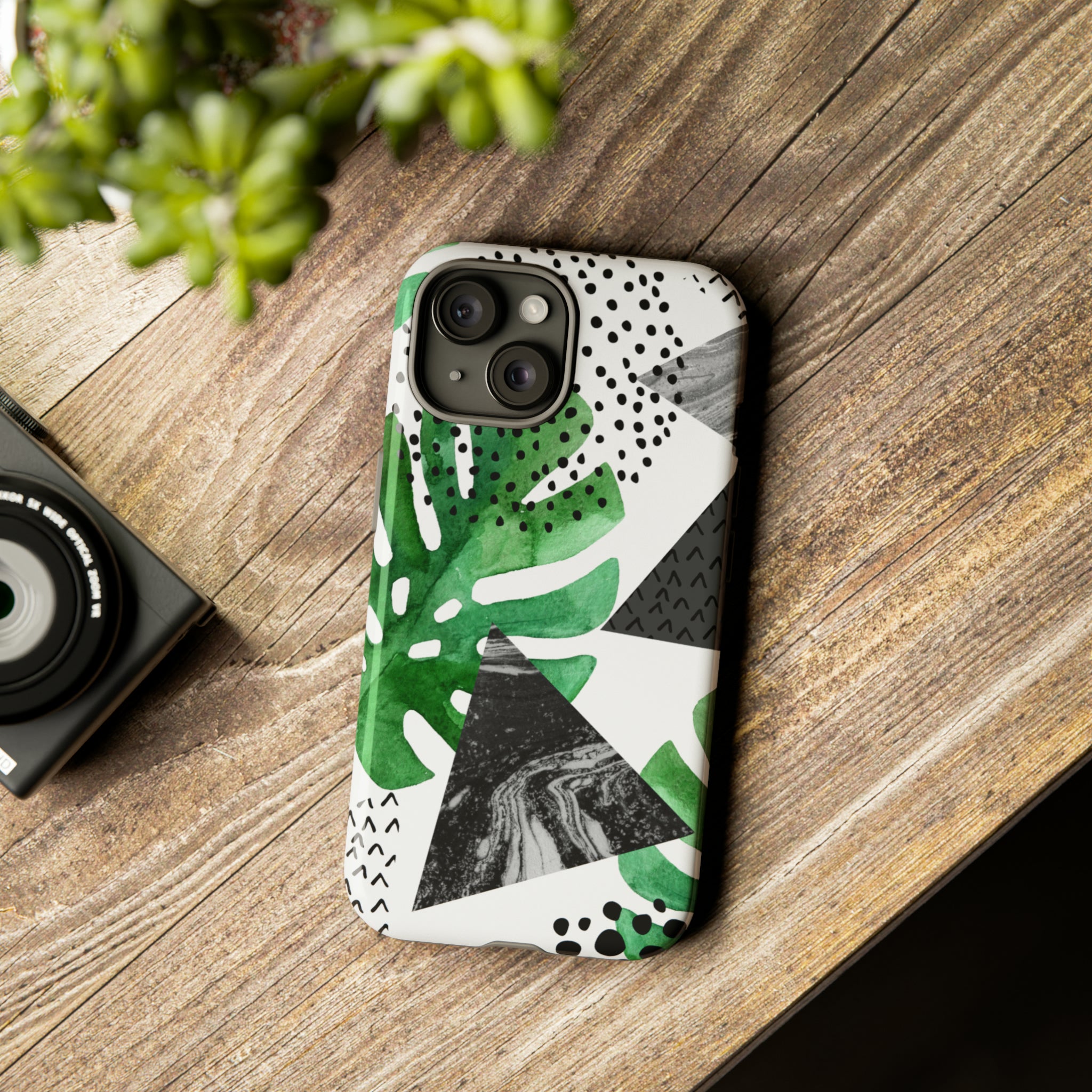 Grunge Green Tropical - Protective Phone Case