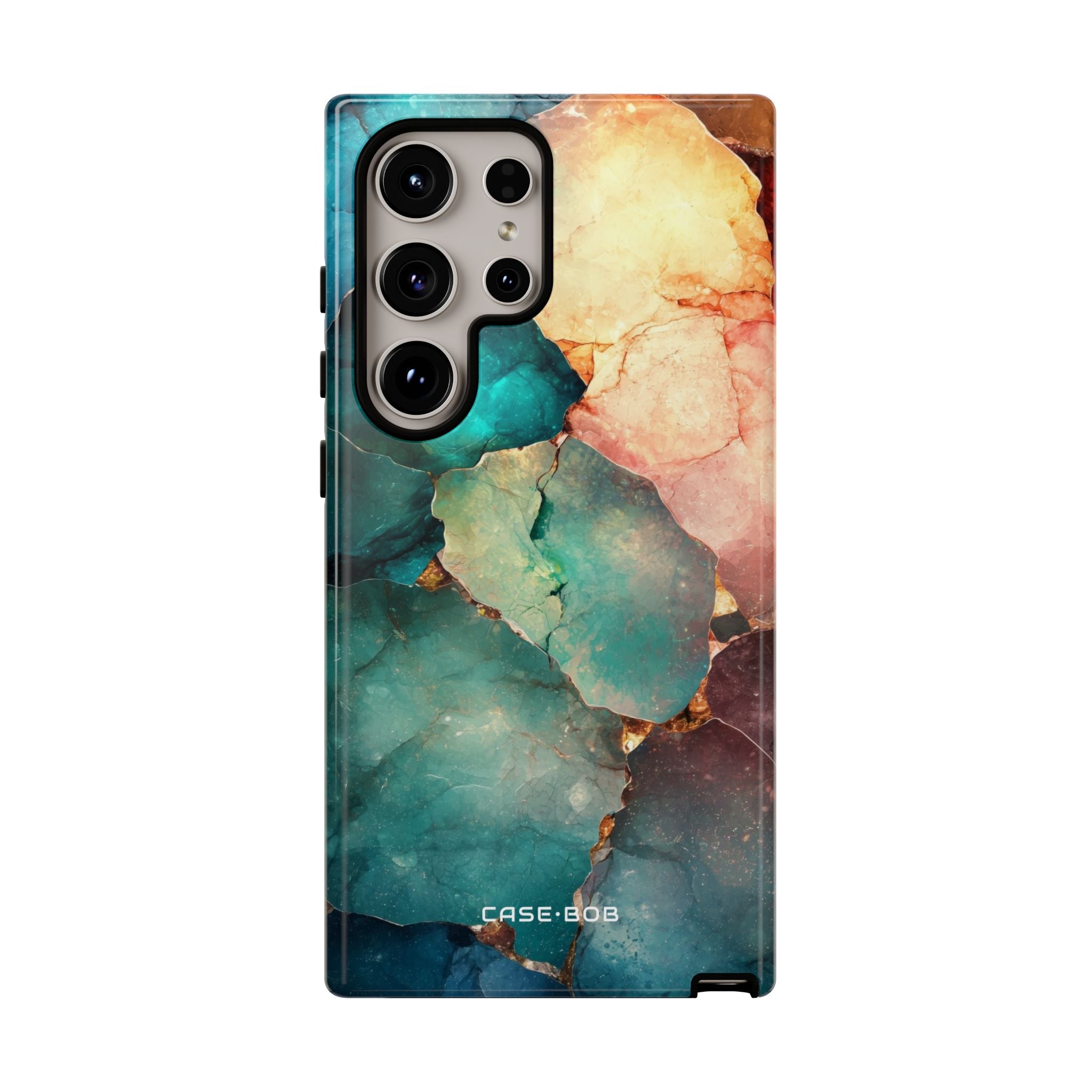 Teal Mosaic Veins Samsung S24 Ultra Case - Tough