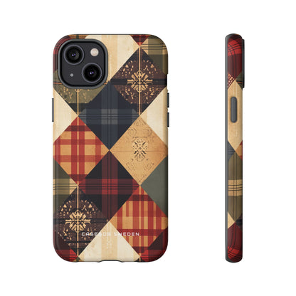 Rustic Geometric Patchwork Harmony iPhone 14 - Tough Phone Case