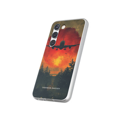 Vintage Sunset Airplane Silhouette Samsung S23 - Flexi Phone Case