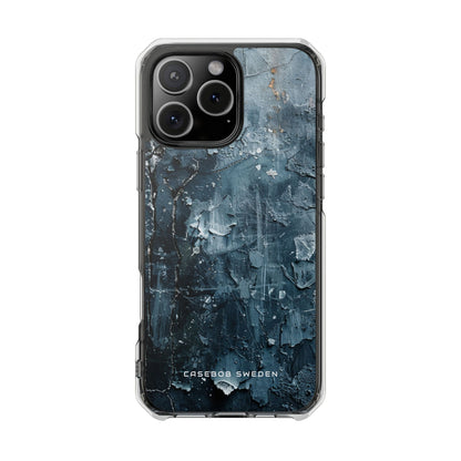 Weathered Blue Tapestry with Cracked Layers iPhone 16 - Clear Impact Phone Case