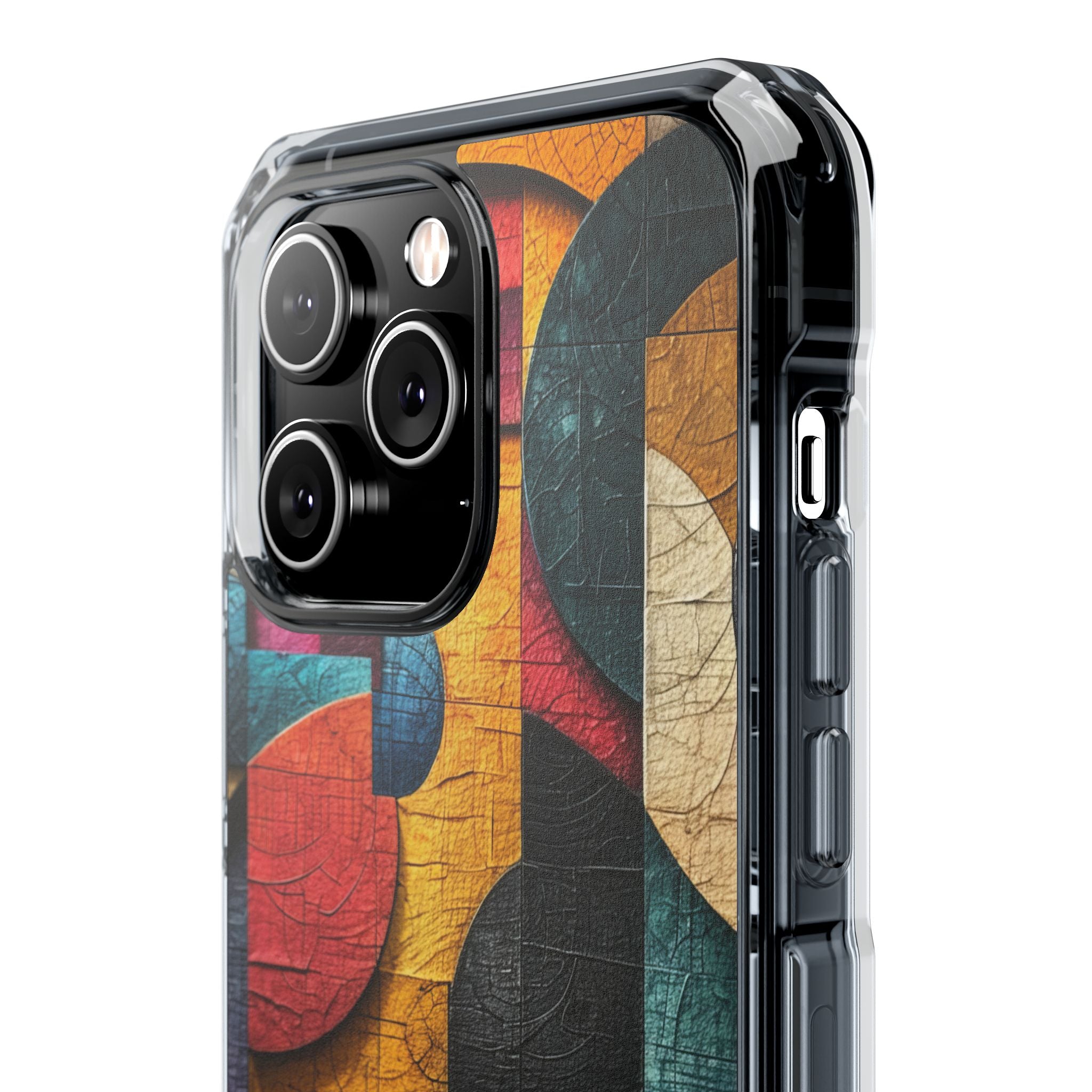 Vibrant Geometric Art - Clear Impact iPhone 14 Phone Case