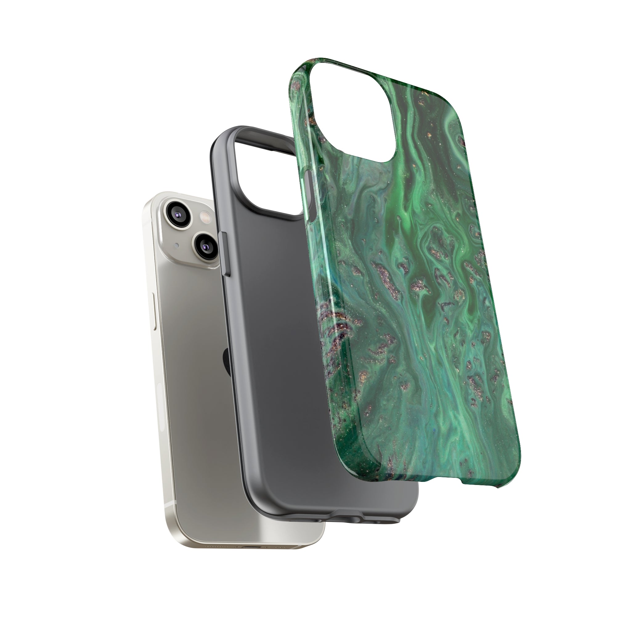 Light Green Ink Art iPhone Case (Protective) Phone Case