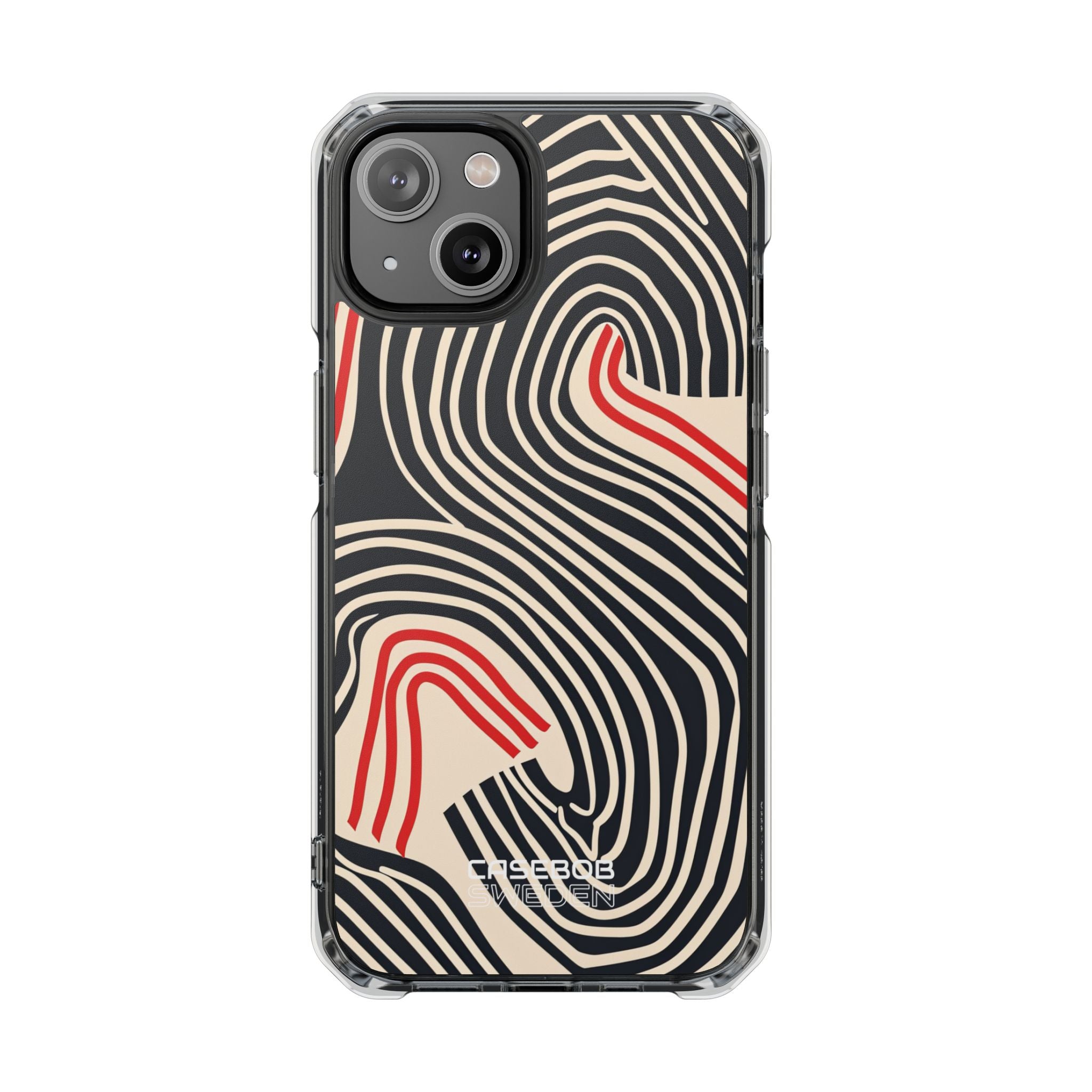 Wavy Red Flow iPhone 14 - Impact Clear+