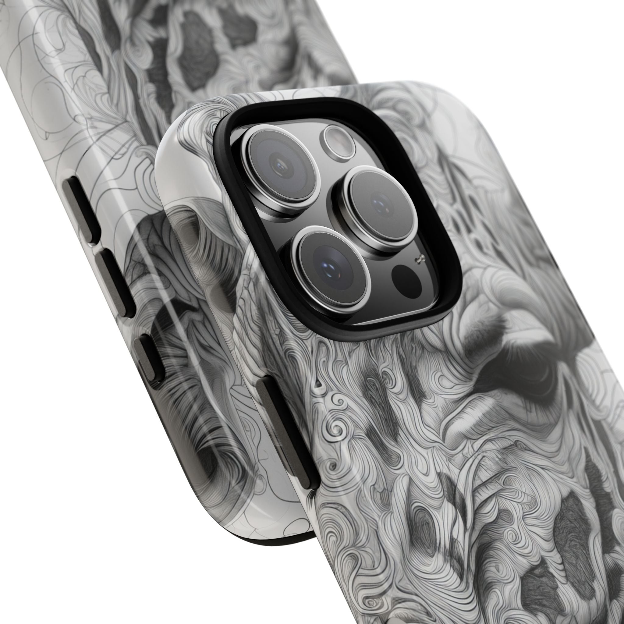 Swirling Giraffe Art iPhone 16 - Tough