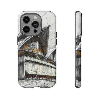 Architectural Curves in Line Formation iPhone 14 - Tough Phone Case