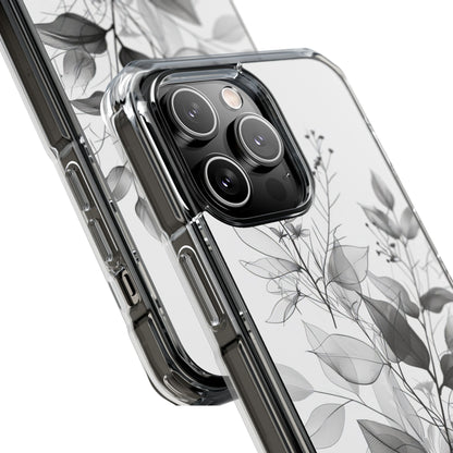 Veined Leaves Gray iPhone 14 Pro Max Case - Impact