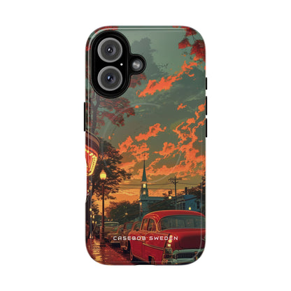 Mid-Century Nostalgia Streetscape iPhone 16 | Tough+ Phone Case