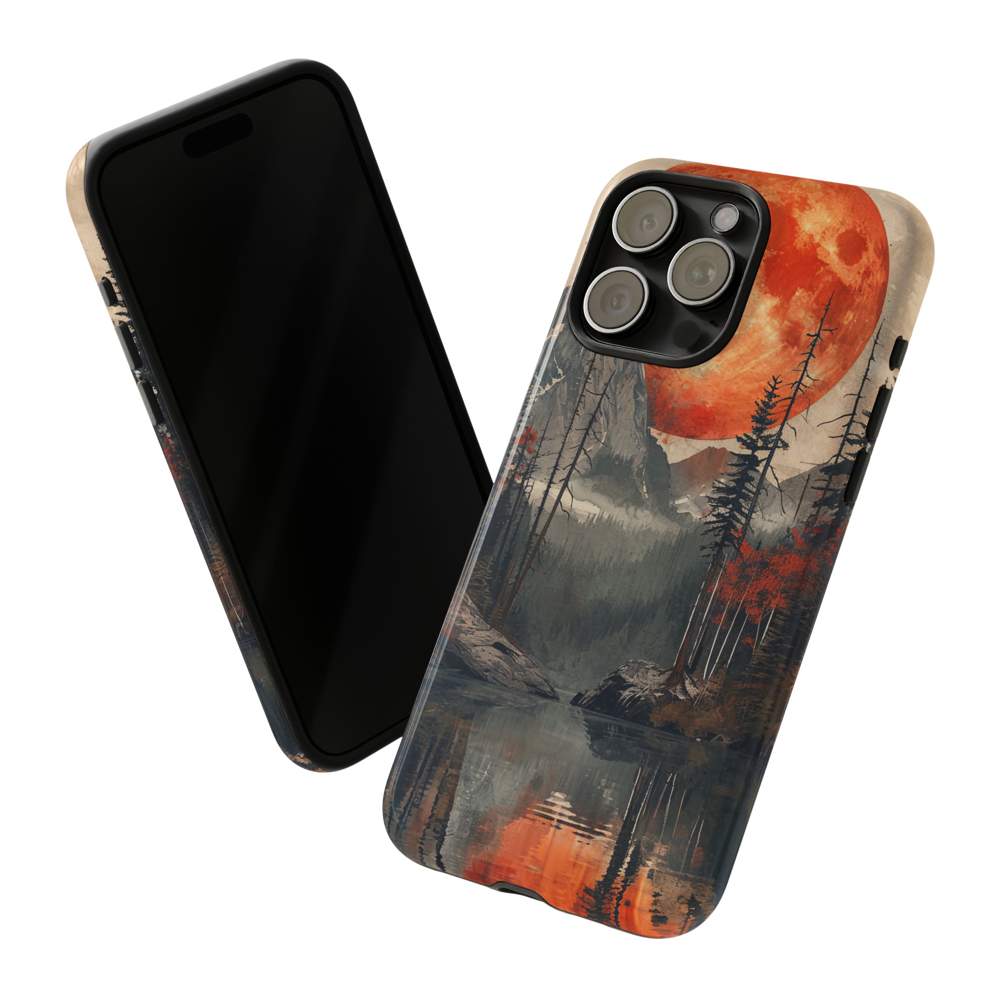 Abstract Wilderness Wonders: A Geometric Journey - Protective Phone Case